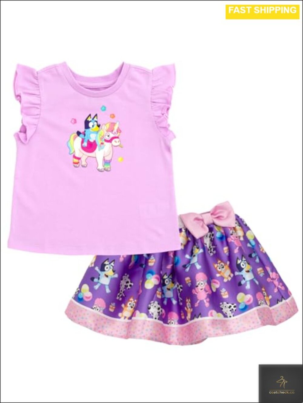 Toddler Girls 2-Piece Tank Top and Skirt Set Flutter Sleeve